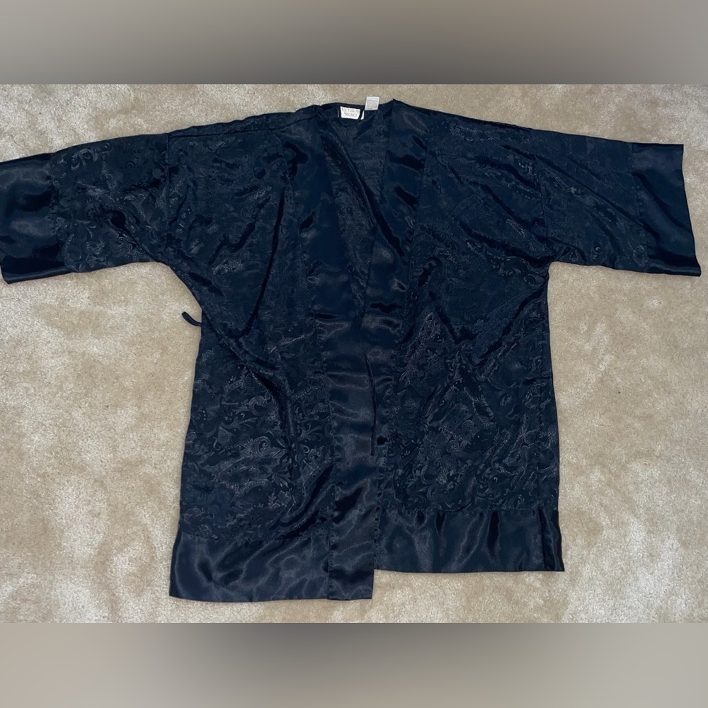Vintage Victoria's Secret Black Paisley Robe